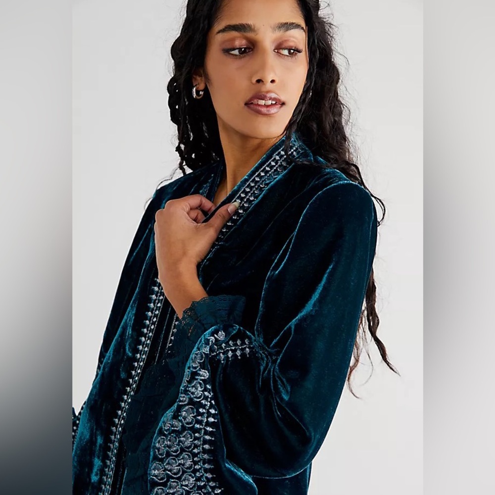 Free People Scarlett Velvet Bed Jacket - Picture 2 of 16